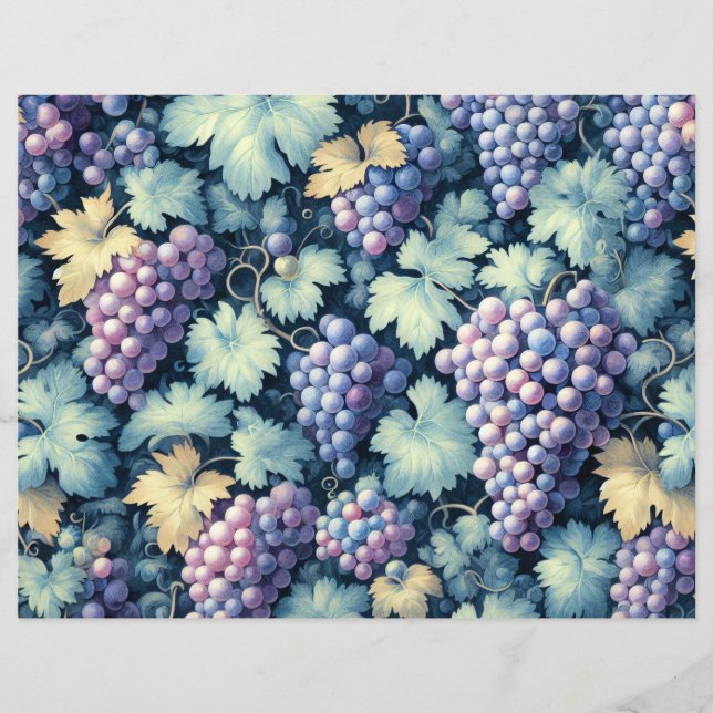  druivenpatroon scrapbook papier (Voorkant)