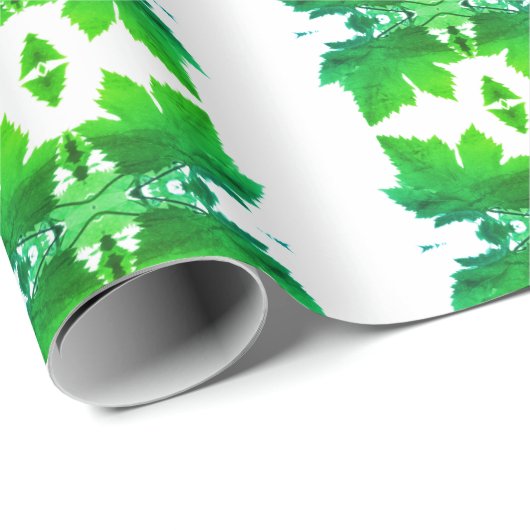 Druivenrank Groene Blad Textuur Inpakpapier (Rol Hoek)
