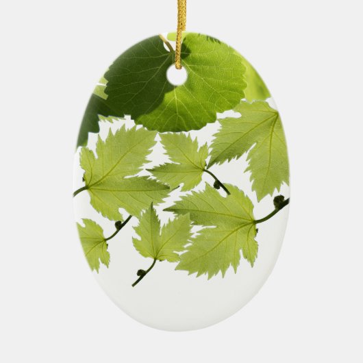 Druivenrank Groene Bladeren Keramisch Ornament (Voorkant)