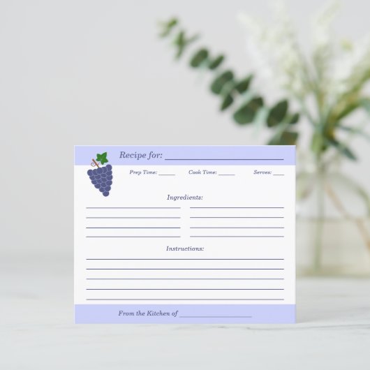 Druivenrecept Kaart (Staand voorkant)
