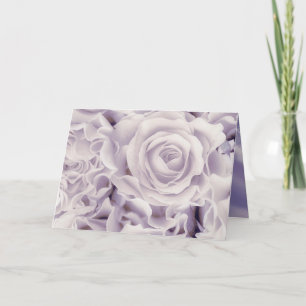 Druivensatijn, Mauve Rozen Boeket, bloemen, sjablo Kaart
