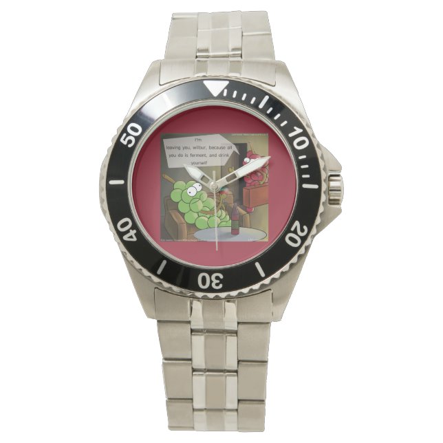 Druivenscheiding Funny Horloges (Voorkant)