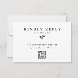 Druivenstokken elektronische QR-code bruiloft webs RSVP Kaartje