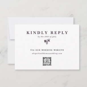 Druivenstokken elektronische QR-code bruiloft webs RSVP Kaartje