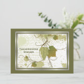Druivenstokken Thanksgiving Diner Custom Invitatio Kaart (Staand voorkant)