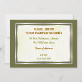 Druivenstokken Thanksgiving Diner Custom Invitatio Kaart (Achterkant)