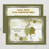 Druivenstokken Thanksgiving Diner Custom Invitatio Kaart (Voorkant / Achterkant)