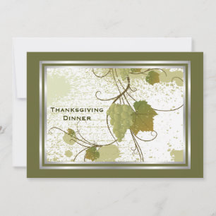 Druivenstokken Thanksgiving Diner Custom Invitatio Kaart