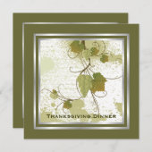 Druivenstokken Thanksgiving Diner Custom Invitatio Kaart (Voorkant / Achterkant)