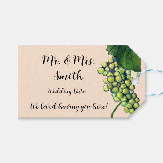 Druiventhema aanpasbare cadeaubijsluiter cadeaulabel (Voorkant (Horizontaal))
