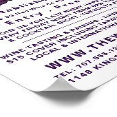 Druiventros, Reclame voor wijnbar/wijnmakerij Poster (Hoek)