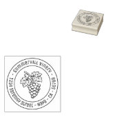 Druiventros Wijngaard Rond Adres Rubberstempel (Gestempeld)