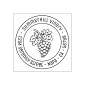 Druiventros Wijngaard Rond Adres Rubberstempel (Afrduk)