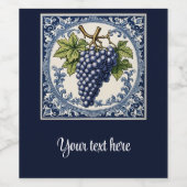 druiventrost in Delft-stijl Wijn Etiket (Enkel label)