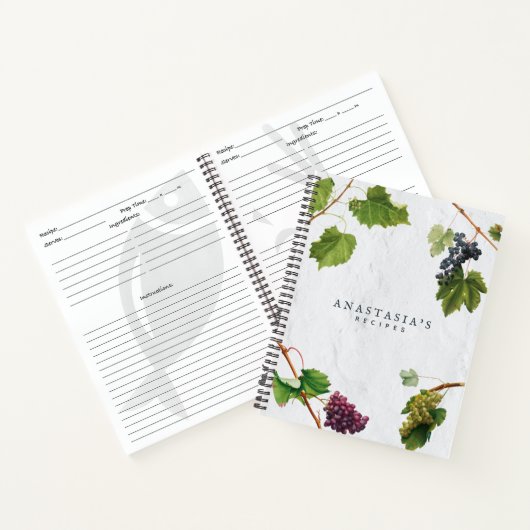 Druiventuin Grieks eiland Recipe Cookbook Notitieboek (Binnen)