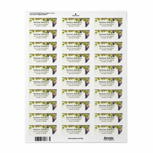 Druiventuin Middellandse Zee Etiket (Full Sheet)