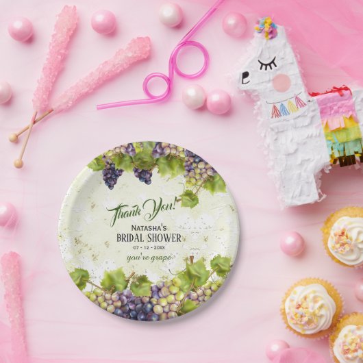 Druivenvariëteit tuinbruiloft papieren bordje (Feest)
