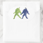 Druivenvrienden Ovale Sticker (Tas)