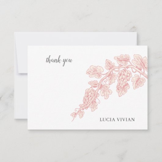 Druivenvruchten Plant Champagne Retro Bedankkaart (Voorkant)