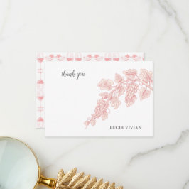 Druivenvruchten Plant Champagne Retro Bedankkaart