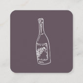 Druivenwijn en wijnfles vierkante visitekaartje (Achterkant)
