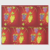 Druivenwijn met bundels druiven cadeaupapier (Vlak)