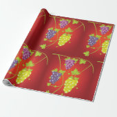 Druivenwijn met bundels druiven cadeaupapier (Uitgerold)