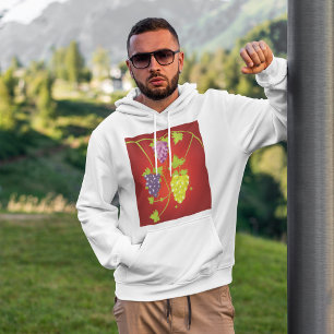 Druivenwijn met bundels druiven hoodie