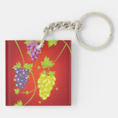 Druivenwijn met bundels druiven sleutelhanger (Achterkant)