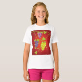 Druivenwijn met bundels druiven t-shirt (Voorkant volledig)