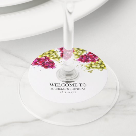 Druivenwijn Wijnglaslabel (Dichtbij)