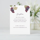 Druivenwijnmakerij & wijngaard bruiloft receptie informatiekaartje (Staand voorkant)