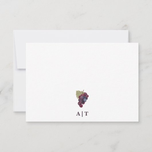 Druivenwijnmakerij & wijngaard bruiloft RSVP kaartje (Achterkant)