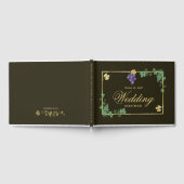 Druivenwijnstokken met Goud Lijst Bruiloft Gastenb Gastenboek (Volledig)