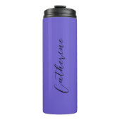 Druivenzwart Elegant minimaal Gepersonaliseerd Thermosbeker (Voorkant)