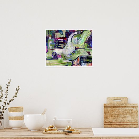 Druk 20x16in Origineel het Schilderen Abstract Mod Poster (Keuken)