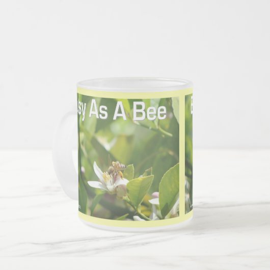 Druk als een bij - Frosted Mok (Voorkant links)