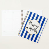 Druk als een Moeder Blauw en Goud Gestreept Planner (Display)
