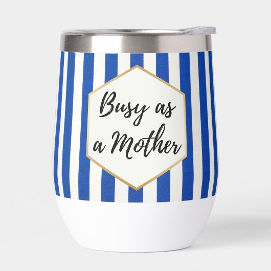Druk als een Moeder Blauw Gestreepte (Links)