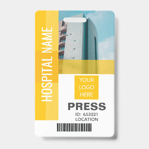 Druk Bar Code, Logo Geel ID Badge