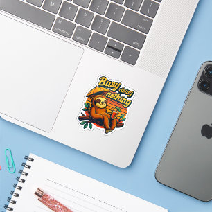 Druk bezig met niets doen - Schattigee luiaard Sti Sticker