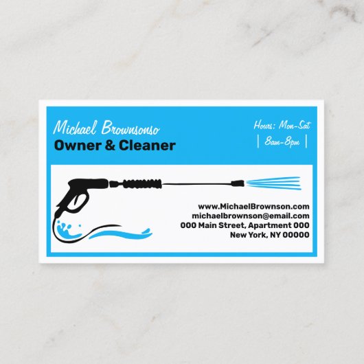 Druk blauw zwart Power Wassen auto reinigen Visitekaartje (Achterkant)