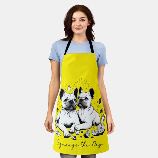 Druk de dag in schort (Gedragen)