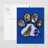 Druk de van Alaska van de Poot van de Wolf Briefkaart (Voorkant / Achterkant)