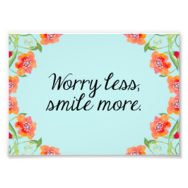 Druk Floral Quote, Waterverf Inspirerend prijsopga Foto Afdruk