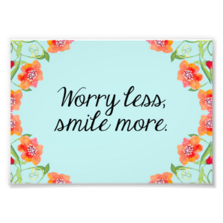 Druk Floral Quote, Waterverf Inspirerend prijsopga Foto Afdruk