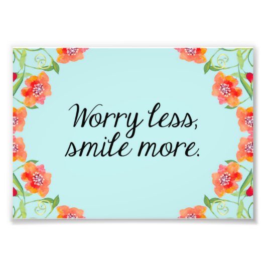 Druk Floral Quote, Waterverf Inspirerend prijsopga Foto Afdruk (Voorkant)