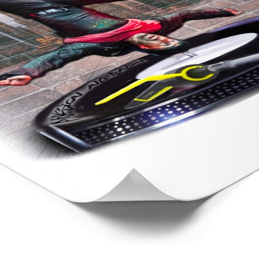 Druk freestyle breakdancer af poster (Hoek)