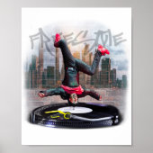 Druk freestyle breakdancer af poster (Voorkant)
