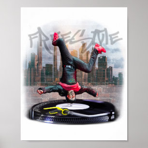 Druk freestyle breakdancer af poster